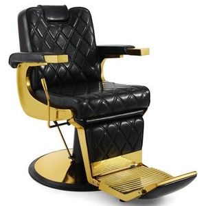 Sillón de <span class=keywords><strong>Barber</strong></span>ía Negro y Dorado para Hombre - Product Image 2