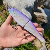 Leurre flottant en plastique de 18 cm pour double pêche, appât synthétique, hameçons triples en acier à haute teneur en carbone, pour la pêche en eau salée