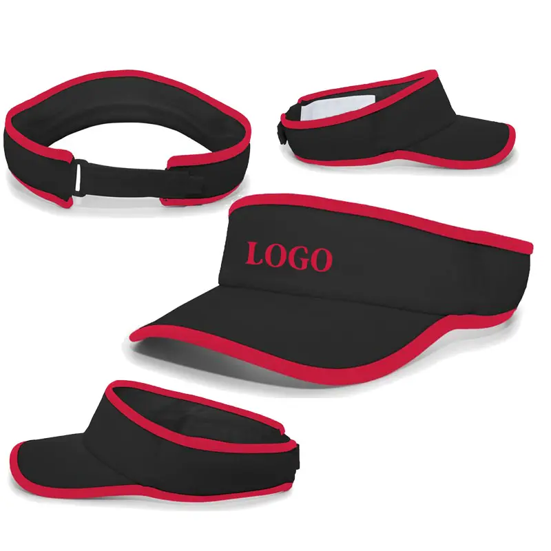 custom heat transfer logo Wholesale design sunshade hats sun sports cycling empty top visor hats