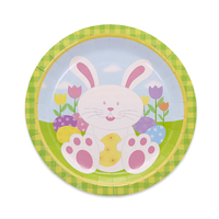 Assiette en papier imprimé écologique jetable de 7/9 pouces sur le thème de Pâques assiette en papier compostable de qualité alimentaire pour la fête