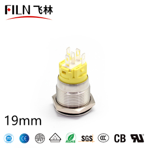 <span class=keywords><strong>FLIN</strong></span> 19mm IP67 Impermeable Bajo voltaje 12V 24V Interruptor de botón de encendido y apagado Interruptor de botón momentáneo Dpst - Product Image 5