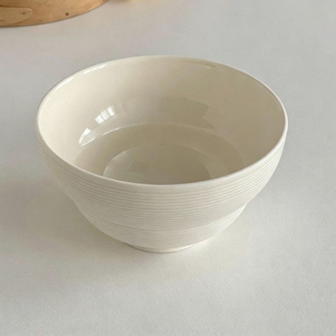 Semi-textured 6-inch gourd-shaped noodle bowl