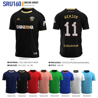 En stock, maillot de football respirant sans logo, uniforme de football, fabrication directe, polyester jacquard, maillot de football pour hommes, vente en gros