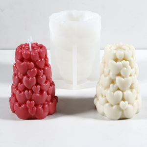 Molde de Silicone Moderno e Simples para Vela Aromática Cilíndrica em Formato de Coração para o Dia dos Namorados, Artesanato DIY em Gesso e Resina, Ornamento - China - Product Image 1