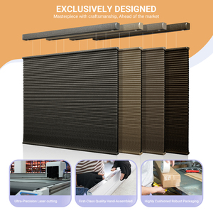 Rèm cửa sổ tổ ong 25mm, chất liệu vải lanh, kiểu cuốn lên xuống, 100% cản sáng, có thể điều chỉnh độ riêng tư cho nhà ở & văn phòng - Product Image 6