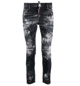 MC Build Jeans Personalizzati Y2K Street Retro da <span class=keywords><strong>Uomo</strong></span> Lavati Spessi Vintage Strappati Vestibilità <span class=keywords><strong>Skinny</strong></span> Effetto Consumato <span class=keywords><strong>Pantaloni</strong></span> in Denim da <span class=keywords><strong>Uomo</strong></span> - Product Image 1