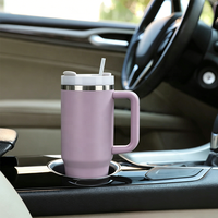 Gobelet isotherme personnalisé en acier inoxydable coloré 40oz, tasse de voyage à double paroi sous vide avec couvercle et paille pour boissons chaudes et froides