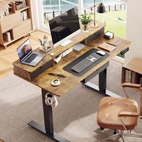 Bureau assis-debout ergonomique moderne en métal à hauteur réglable avec moteur unique pour utilisation informatique