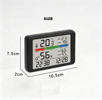 Neuer Ultraflacher Magnetischer Elektronischer LCD Digitaler Temperatur- und Feuchtigkeitsmesser mit Wecker, Touch-Hintergrundbeleuchtung, Kalender und Batteriebetrieb