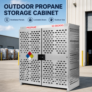 Armoire <span class=keywords><strong>de</strong></span> rangement pour bouteilles <span class=keywords><strong>de</strong></span> <span class=keywords><strong>gaz</strong></span> GPL résistante aux intempéries, structure perforée, capacité <span class=keywords><strong>de</strong></span> 24 bouteilles <span class=keywords><strong>de</strong></span> propane <span class=keywords><strong>de</strong></span> 20 lb - Product Image 6
