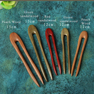 कर्व्ड आधा चंद्रमा की लकड़ी के बाल कांटा नाजुक उनी लकड़ी के चंद्रमा के आकार के बालों को ठीक नक्काशीदार लकड़ी के बाल - Product Image 3