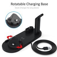 Station de charge sans fil 6-en-1 en gros pour smartphone, montre et écouteurs – Hub de charge rapide de bureau pour Pro Max