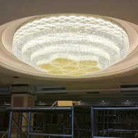 Lustre en cristal personnalisé pour hôtel centre commercial villa éclairage plafonnier rond à trois couches