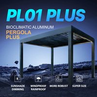 Pergola motorisée à lames orientables avec structure en aluminium pour terrasse extérieure, protection solaire, conforme aux normes de certification internationales strictes