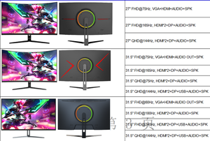 Không biên giới 4K màn hình 32 <span class=keywords><strong>inch</strong></span> màn hình cong <span class=keywords><strong>LCD</strong></span> 2K PC Gamer 2800R 165Hz LED chơi game màn hình - Product Image 5