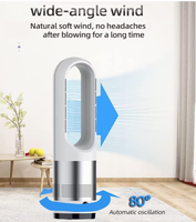 Ventilateur tour sans pales transfrontalier avec télécommande, tête oscillante, pour bureau, 18 pouces, ventilateur de table, économe en énergie, refroidissement et chauffage