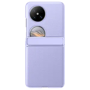 Casing ponsel pelindung lipat kulit PU cakupan penuh tahan benturan mewah dengan engsel untuk Huawei Pocket 2
