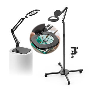 แหวนกระจกขยาย10X พร้อมที่หนีบโคมไฟตั้งโต๊ะ LED หรี่แสงได้แบบแฮนด์ฟรีสำหรับงานฝีมืองานอดิเรกอ่านภาพวาดเย็บใกล้ชิด - Product Image 1