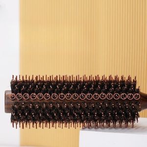 Brosse à cheveux en <span class=keywords><strong>rouleau</strong></span> avec logo personnalisé, manche en bois de sanglier, peigne afro, brosses à cheveux écologiques pour femmes - Product Image 5