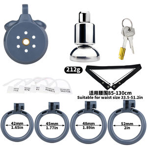 FRRK Cage de chasteté pour pénis urétral masculin Cage à bite <span class=keywords><strong>3D</strong></span> Mari Fidélité Couple <span class=keywords><strong>Jeux</strong></span> de sexe Jouets pour adultes Mini ceinture de chasteté plate en plastique - Product Image 6