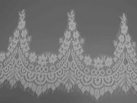 Dentelle florale extensible large en nylon et élasthanne à bord festonné profond, directement de l'usine, pour lingerie et mariages