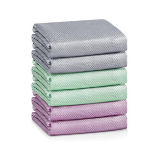 Chiffon de nettoyage en microfibre pour vitres, motif en treillis, sans traces, torchon de cuisine pour casseroles et poêles - Product Image 1