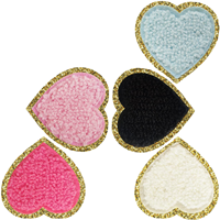 Parches Termoadhesivos y Cosidos de Chenilla 3D con Corazón Bordado Personalizado para Ropa, Bolsos y Gorras