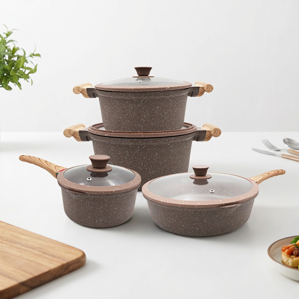 High Quality Die Cast Aluminium Cooking Pots Set PFOA Free Cookware Set Pot Non-Stick Pans and Pots Set · image 5