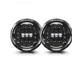 Qidewin 7-Inch <b>Led</b> <b>Headlights</b> With Angel Eyes For Jeep Wrangler Motorcycle Spotlights - Product Image 3