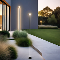 IP65 IP67 lampu rumput LED surya tahan cuaca 2-3M aluminium minimalis gaya untuk taman tempat parkir luar ruangan cuaca