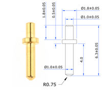 Broches de contact en laiton personnalisées, réceptacles de broches pour circuits imprimés, broches mâles et femelles en laiton plaqué or pour la soudure de capteurs sur circuits imprimés