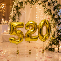 Ballons en feuille d'aluminium dorés BLN de 16 pouces pour mariages, remises de diplômes, fêtes de Noël - Impression numérique de haute qualité, respectueux de l'environnement