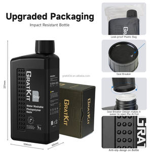 Gratkit Resin 3D-Druckerharz Wasser wasch barer Geruch Niedrig viskoser Schnell druck HD Graues Wasser wasch harz 1kg - Product Image 6