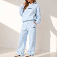 Ensemble décontracté pour femme grande taille : sweat à capuche streetwear à motif lettres et pantalon de survêtement élastique à jambes larges avec logo brodé