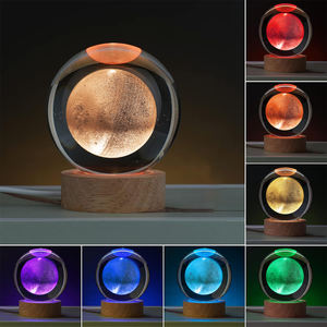 3D universo sistema Solar planta bola de cristal LED noche luz hogar Luna decoración Mini regalo de cumpleaños para parejas - Product Image 2