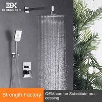 Ensemble de douche mural en cuivre intégral Dinggu avec fonctions de massage par jet et de pluie, design moderne et simple