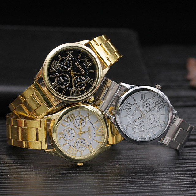 Men's Watch Quartz Man Watches Gold Plated Stainless Steel Wholesale Luxury Casual Design Business Glass Opp Bag Alloy Round 236