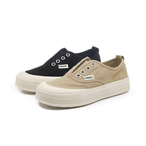 2026 Summer New Arrival Breathable <b>Canvas</b> Sneakers Women Trendy Korean-Style Two-in-One Slip-On Chunky-Soled Fisherman Shoes - Product Image 1