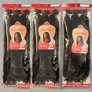 3X Capelli Sintetici Pre-Fluffati per Trecce Cubane e <span class=keywords><strong>Marley</strong></span> Twist, 205g, Estensioni per Trecce all'Uncinetto - Product Image 2