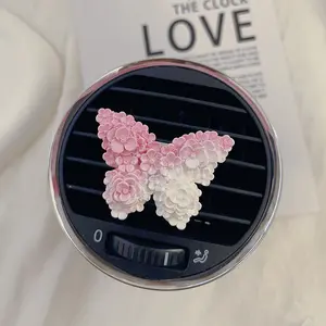 Toptan özel Logo alçı kelebek uçucu yağ aromaterapi genişleyen taş şık araba parfüm hava spreyi