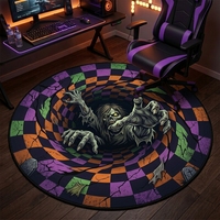 Tapis 3D personnalisé pour Halloween, tapis de sol avec crâne de momie, décoration effrayante