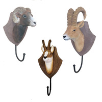 Porte-manteau en bois sculpté à la main, lot de 10 pièces, matériau animaux naturels, crochet mural pour vêtements, artisanat