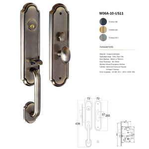 Classic Handle <b>Lock</b> Bedroom Wooden Door Brown Long Panel Handle All Copper Solid Wood Door <b>Lock</b> - Product Image 6