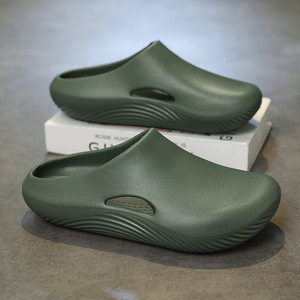 Men's Crocs Thick Soled <b>Closed</b> <b>Toe</b> <b>Sandals</b> EVA Lightweight Breathable Summer Beach Shoes Off White Black Green 40 41 42 43 44 45 - Product Image 3