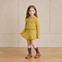 Pull pour tout-petits 2026 Automne/Hiver MP Filles Style pastoral Fait main Pompons Brodés 100% Coton Dessin animé