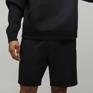 ชุดฮู้ดดี้และกางเกงขาสั้นสีพื้นผ้าฝ้ายฟลีซคุณภาพสูงสำหรับฤดูหนาว ผลิตอย่างมืออาชีพ บริการ OEM สำหรับเสื้อผ้าสตรีทแวร์ - Product Image 5