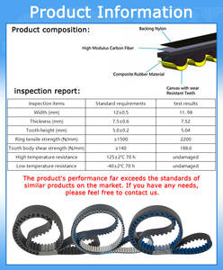 Courroies de transmission en caoutchouc OEM série CDX <span class=keywords><strong>Courroie</strong></span> de distribution en carbone pour systèmes de moteur central de vélo électrique avec conception CenterTrac à faible bruit - Product Image 6