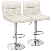 Tabourets de bar modernes en cuir PU, réglables, sans accoudoirs, hydrauliques, pour comptoir de cuisine, tabouret de bar en cuir synthétique, chaise de bureau pour usage domestique