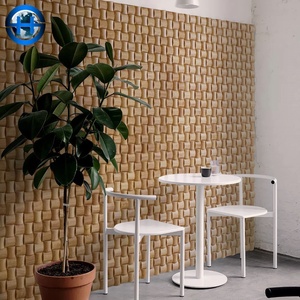 Panneaux muraux 3D en cèdre de luxe Art Déco style métropolitain chic pour hall de condo de luxe et solutions de décoration murale commerciale à fort trafic - Product Image 6