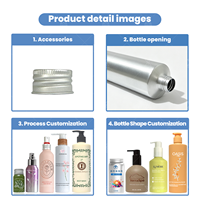 Botol Aluminium Custom 100ml 120ml 200ml 250ml 300ml 450ml 500ml Dengan Tutup untuk Isi Ulang Toner Cair dan Antiperspiran Botol Logam